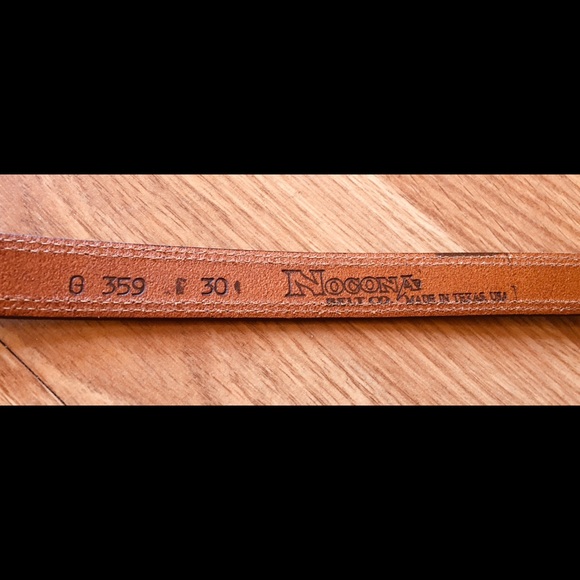 P. Nocona belt blk silver Aztec buckle - Picture 7 of 9